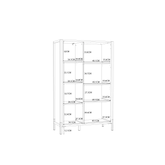 KNINO regál typ 1, dub Bartex/černá, 5 let záruka