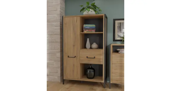 KNINO regál typ 1, dub Bartex/černá