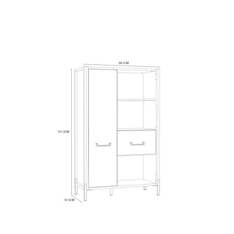 KNINO regál typ 1, dub Bartex/černá