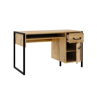 KNINO studentský pokoj, dub Bartex/černá, 5 let záruka