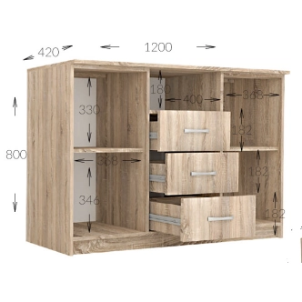 Kombinovaná komoda ELIGIO, bílá