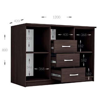 Kombinovaná komoda ELIGIO, wenge