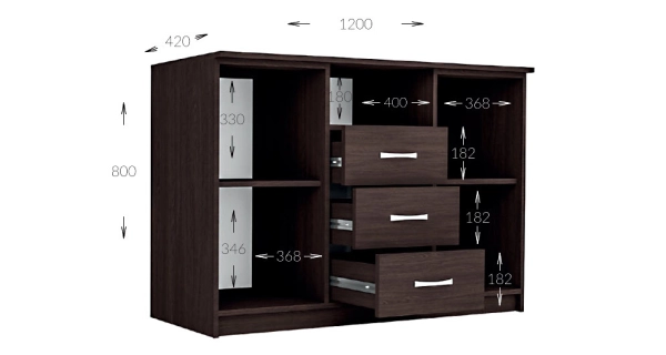 Kombinovaná komoda ELIGIO, wenge