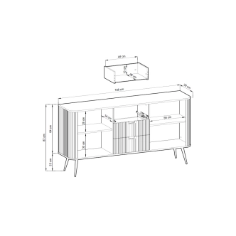 Kombinovaná komoda MARSY, černá