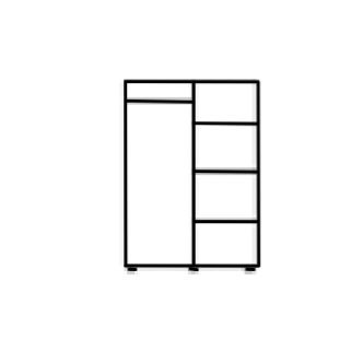 Kombinovaná skříň 2D BHAGIRA 7, šíře 120 cm, masiv borovice, moření: dub