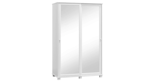 Kombinovaná skříň 2D BHAGIRA 7, šíře 133 cm, masiv borovice, moření: bílé