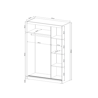 Kombinovaná skříň CONCINNA 2 se zrcadlem 130, grafit