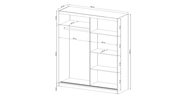 Kombinovaná skříň CONCINNA 9 se zrcadlem 180, dub sonoma