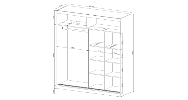 Kombinovaná skříň CONCINNA ALU 200, bílá