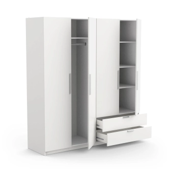 Kombinovaná skříň DEBRA 2 4D2S, bílá mat