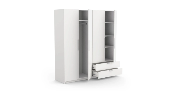 Kombinovaná skříň DEBRA 2 4D2S, bílá mat