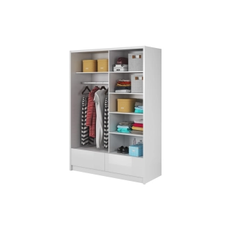 Kombinovaná skříň DOSILASO II 150, bílá/bílá lesk