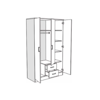 Kombinovaná skříň FORINT 3D2S, dub bardolino