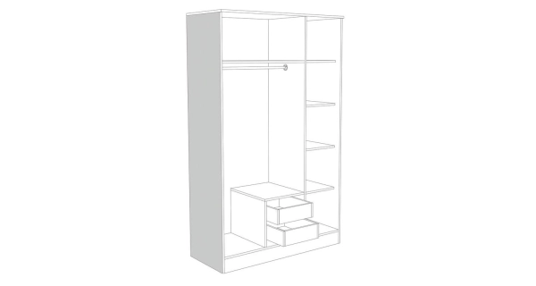 Kombinovaná skříň FORINT 3D2S, dub sněhový