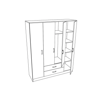 Kombinovaná skříň FORINT 4D2S, dub sněhový