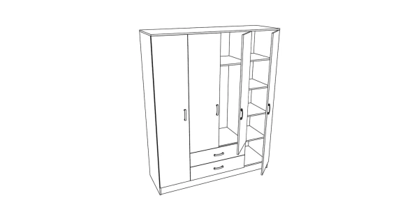 Kombinovaná skříň FORINT 4D2S, dub sněhový