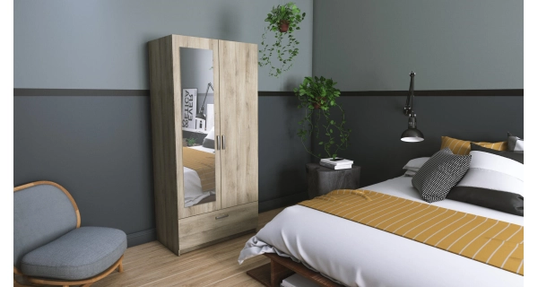 Kombinovaná skříň GABOR 2 se zrcadlem 2D1S, dub kronberg