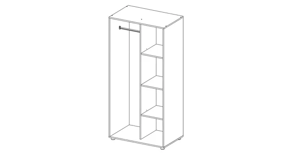 Kombinovaná skříň GEBROULAZ 2D, bílá