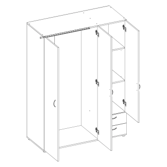 Kombinovaná skříň GEBROULAZ 3D, bílá