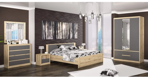 Kombinovaná skříň MALAITA, dub artisan/šedá