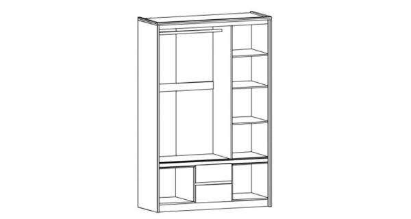 Kombinovaná skříň MALAITA, dub artisan/šedá