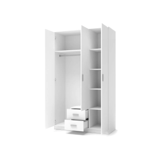 Kombinovaná skříň RYDER 3D, bílý lesk