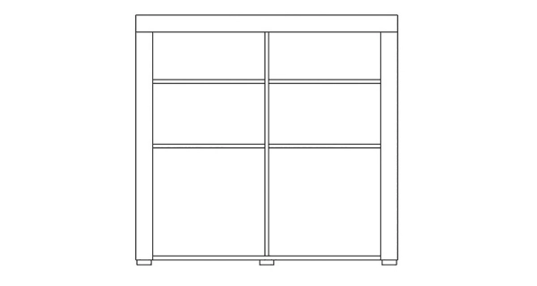 Komoda 4D TILIFOLIA, dub kraft zlatý/vanilka