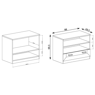 Komoda ACHAO 1S, dub lefkas