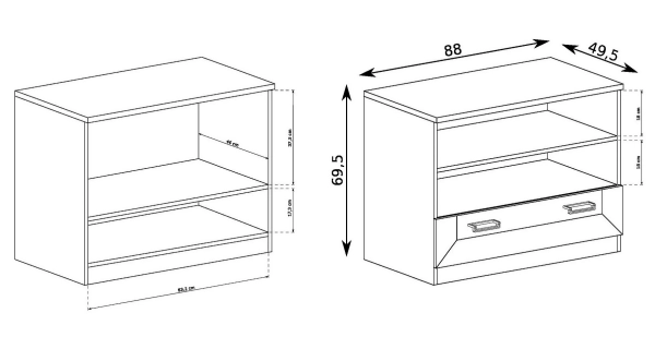 Komoda ACHAO 1S, dub stoletý