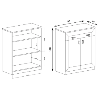 Komoda ACHAO 2D1S, dub lefkas