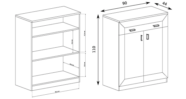 Komoda ACHAO 2D1S, dub stoletý
