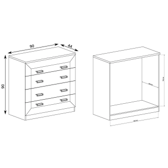 Komoda ACHAO 4S, dub lefkas