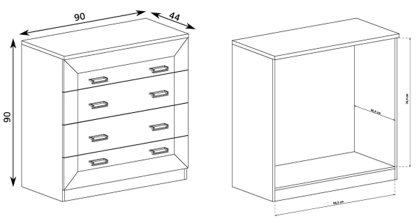 Komoda ACHAO 4S, dub lefkas