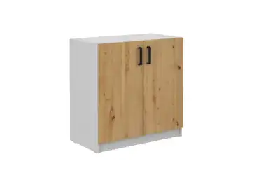 Komoda AGEPSTA 2D, světle šedá/dub artisan
