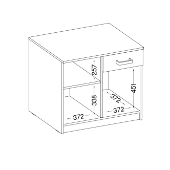 Komoda AGEPSTA 2D1S, světle šedá/dub artisan