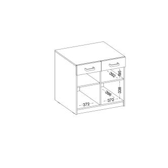 Komoda AGEPSTA 2D2S, světle šedá