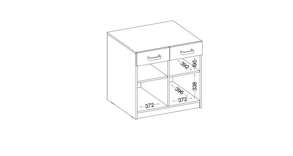 Komoda AGEPSTA 2D2S, světle šedá