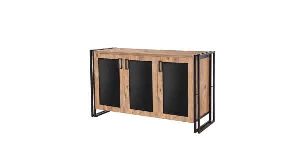 Komoda AGUJA 3D, atlantská borovice/černá