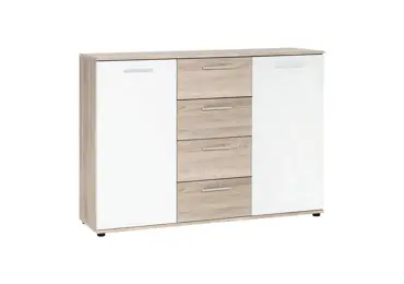 Komoda ALVIS 2, dub sonoma/bílá