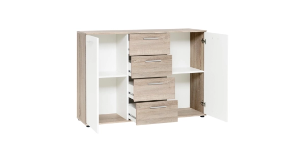Komoda ALVIS 2, dub sonoma/bílá