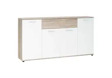 Komoda ALVIS 3, bílá/dub sonoma
