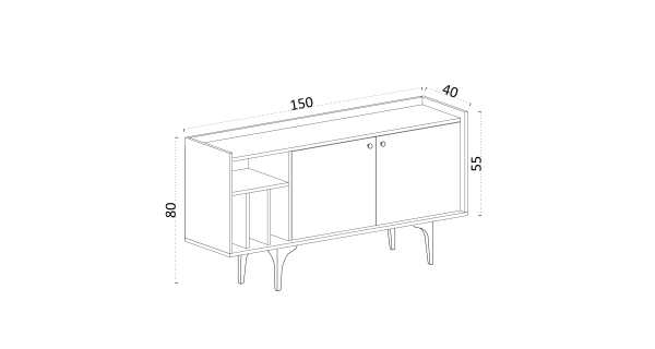 Komoda ANASTASIA, dub safírový