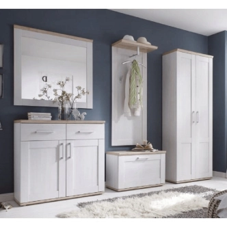 Komoda ANGELIT, bílá/dub sanremo