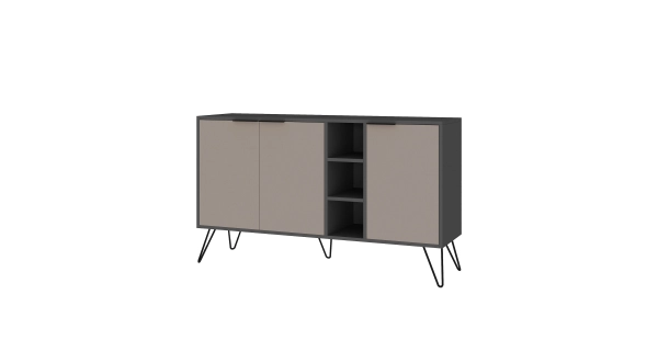 Komoda ANIMAL, antracit/světle hnědá