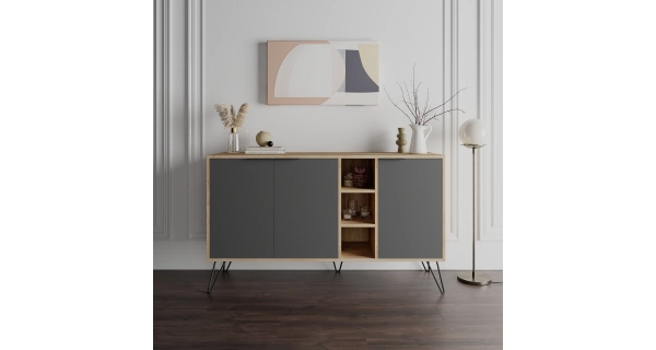 Komoda ANIMAL, dub/antracit