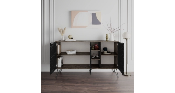 Komoda ANIMAL, tmavě hnědá/mramor