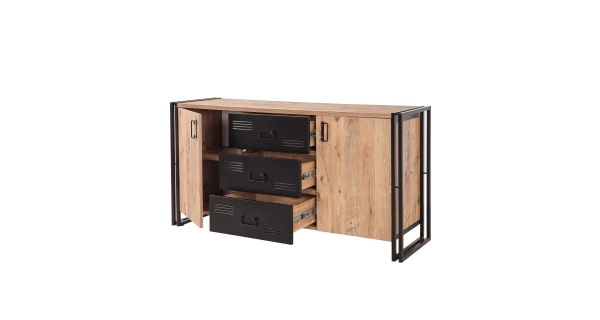 Komoda ANSWER 160 cm, atlantská borovice/černá