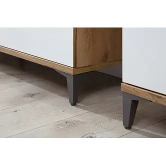 Komoda ANTIOPE 2D1S, dub craft zlatý/bílá alpský lesk 