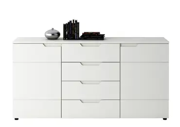 Komoda APPALACH 2D4S, bílá/bílý lesk