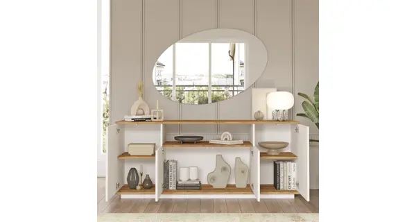 Komoda ASUKA, atlantská borovice/bílá